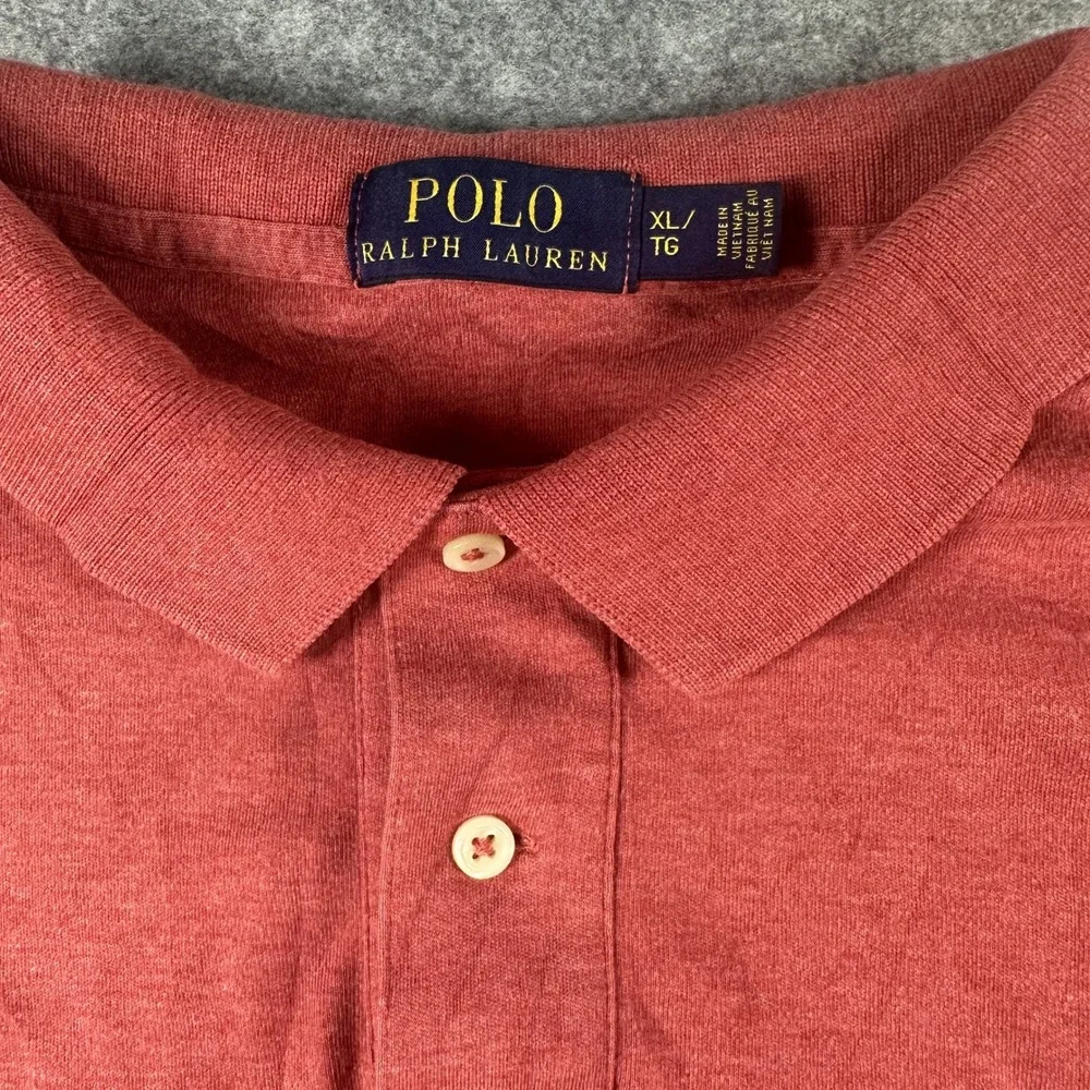 Polo Ralph Lauren Long Sleeve Polo XL Red Heathered Cotton Classic Fit